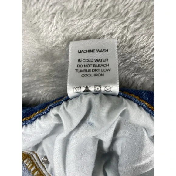 Judy Blue Women's Jeans 1XL Distressed Straight Fit Blue Raw Hem High Rise - Picture 7 of 9